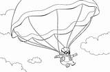 Coloring Pages Parachute Skydiving Getcolorings sketch template
