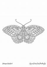 Inky Ivy Butterfly Basford Johanna Tale Magical Color sketch template