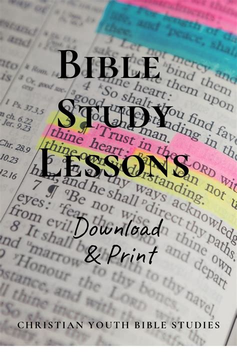 printable youth bible study lessons