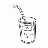 Straw Cup Vettore Disegnato Glas Lijn Getrokken sketch template