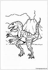 Volcano Pages Allosaurus Coloring Online Color Coloringpagesonly sketch template