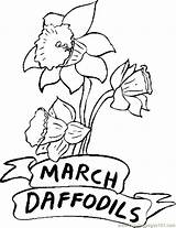 Coloring March Pages Printable Daffodils Flowers Flower Sheets Color Kids Print Sheet Month Spring Natural Coloringpages101 Months Popular Getcolorings Coloringhome sketch template