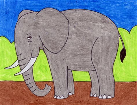 easy   draw  elephant  kids tutorial video
