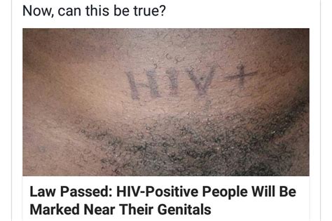 law passed hiv positive people to be marked near their genitals photo