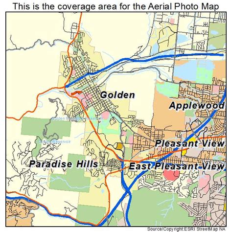 aerial photography map  golden  colorado