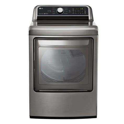 lg electronics 9 0 cu ft electric dryer with steam in graphite steel