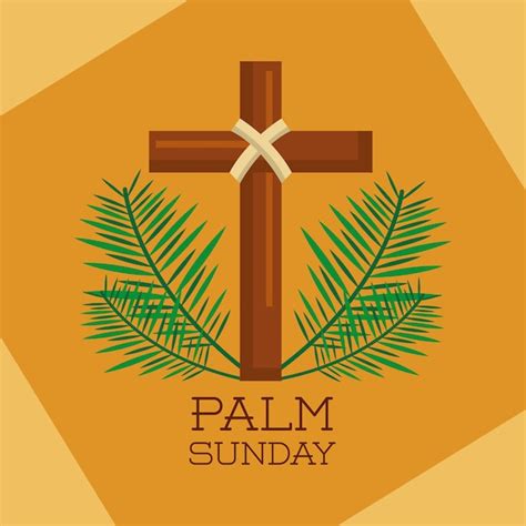 premium vector palm sunday sacred cross branches decoration