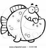 Fish Piranha Cartoon Coloring Hungry Clipart Thoman Cory Outlined Vector Happy 2021 sketch template