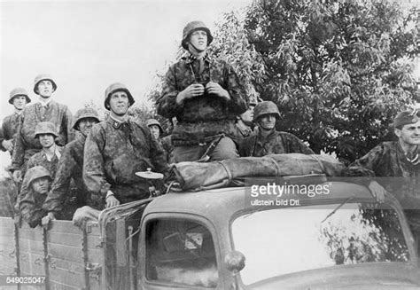 2 Ww An Advance Detachment In A Lorry Of The Waffen Ss Sighting
