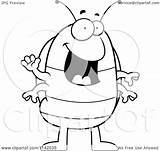 Pillbug Waving Clipart Cartoon Coloring Outlined Vector Thoman Cory Bug Drawing Getdrawings Pill Royalty sketch template
