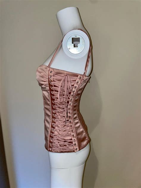 dolce and gabbana 2003 ss03 sex collection pink silk bustier corset top