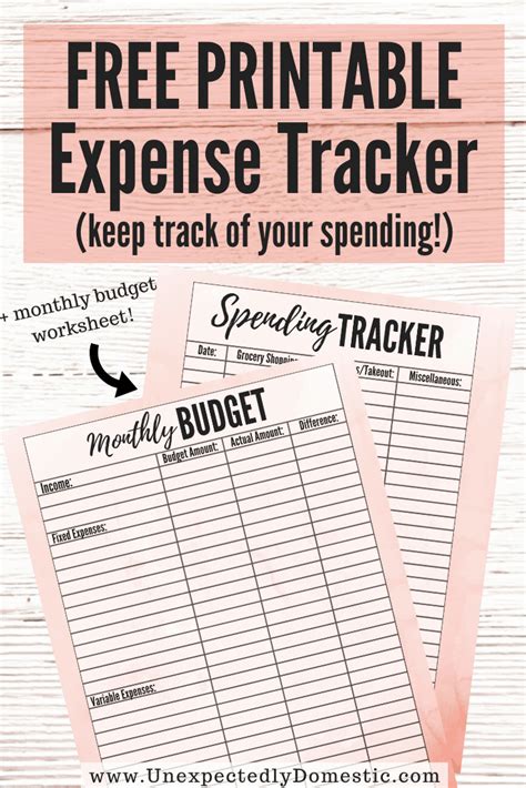 printable spending log  expense tracker template