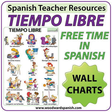 Spanish Free Time Wall Charts Flash Cards Woodward