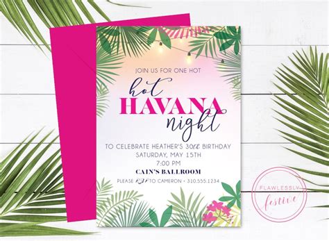 Havana Nights Invitation Hot Havana Nights Theme Etsy