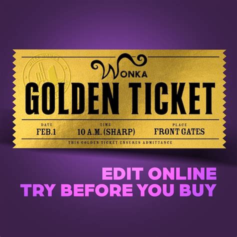golden ticket instant  set   candy tag chocolate wrapper