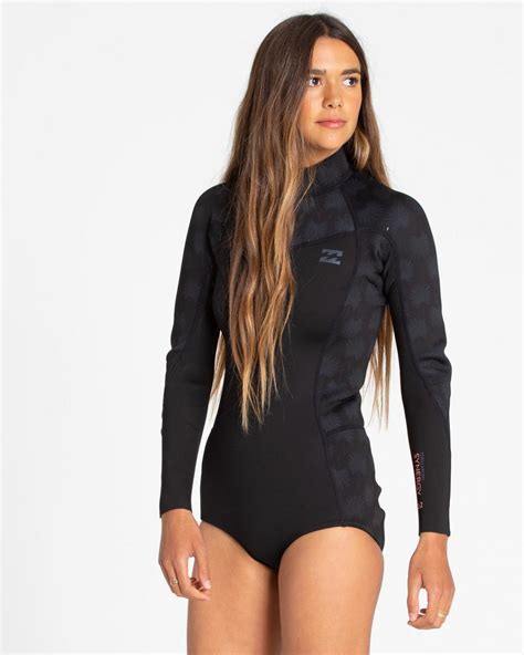 wetsuits billabong womens mm synergy  zip long sleeve springsuit
