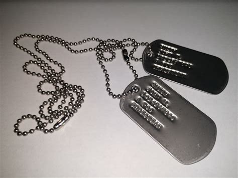 custom printed dog tag id tag set   military outlet military outlet