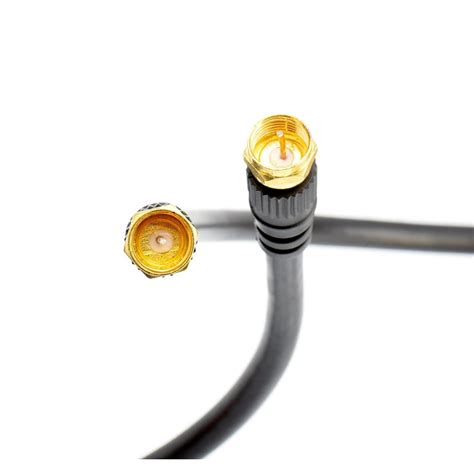 coaxial cable coax cable ft  gold easy grip connectors black  ohm rg  type
