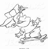 Skateboarding Toonaday sketch template