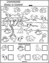Dinosaur Kindergarten Counting Worksheets Worksheet Preschool Printable Activities Find Count Sheets Characters Dinosaurs Math Kids Dinosaurier Skills Theme Teach These sketch template