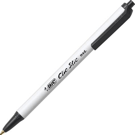 bic clic stic retractable ball pens medium point  mm black