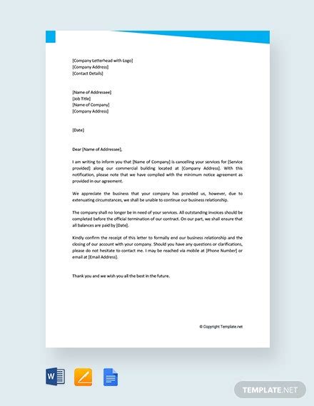 business relationship letter template word google