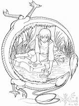 Chihiro Colouring sketch template