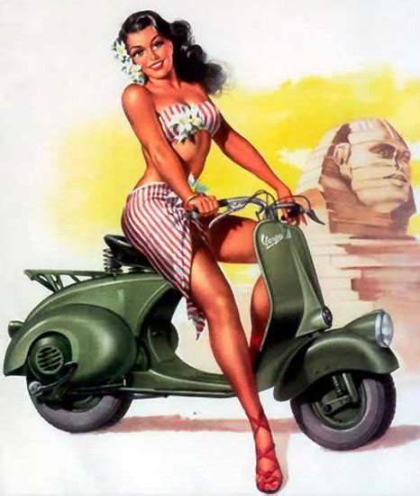 Vespa Pin Up Girl July 1951 Mad Men Art Vintage Ad Art