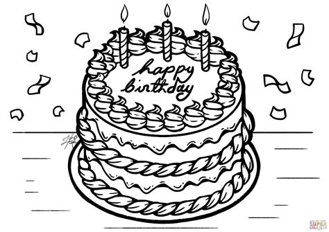 birthday cake coloring page  printable coloring pages
