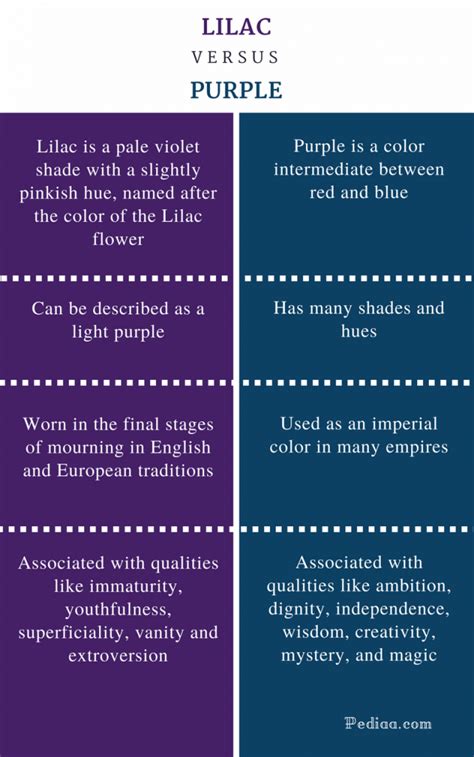 difference between lilac and purple definition shades color psychology