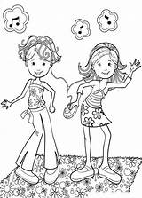 Coloring Pages Girls Dancing Colouring Kids Groovy Dance sketch template