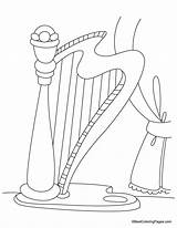 Harp Coloring Template Irish Printable Pages Getcolorings Templates Getdrawings Color sketch template