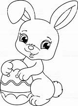 Coloring Rabbit Bunny Easter Pages Choose Board Cute sketch template