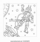 Earth Coloring Space Spaceship Kids Astronaut Shutterstock Epcot Outer Vector Template sketch template