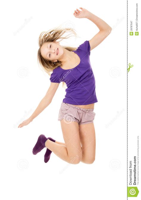 happy girl jumps stock image image of vertical success 29787647