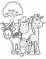 Coloring Pages Safari Animals Animal Sheets Printable African Kids Zoo Colouring Color Print Getcolorings Popular sketch template