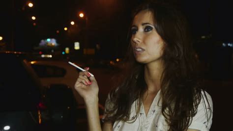 Girl Enjoying Smoking Hookah In A Cafe Stock Footage Video