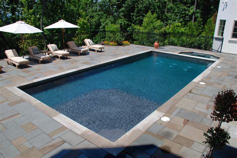 traditional rectangle   spa residential pool backyard pool