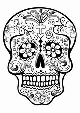 Muertos Dia Los Skull Coloring Dead Pages El Skulls Drawings Catrina Skeleton Drawing Día Adults Sugar Color Coloriage Printable Print sketch template