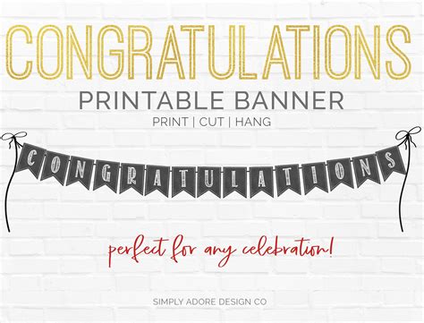 congratulations banner diy printable decoration instant etsy