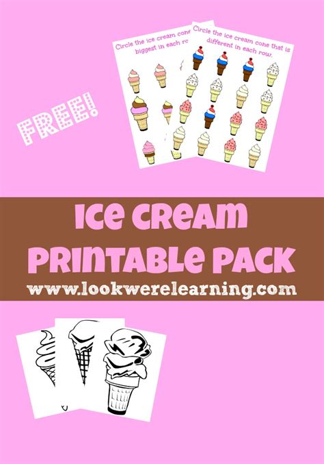 ice cream printables pack