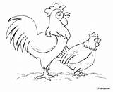 Coloring Pages Chicken Chickens Hen Two Printable Kids Pitara Preschoolers Template Color Line Child sketch template