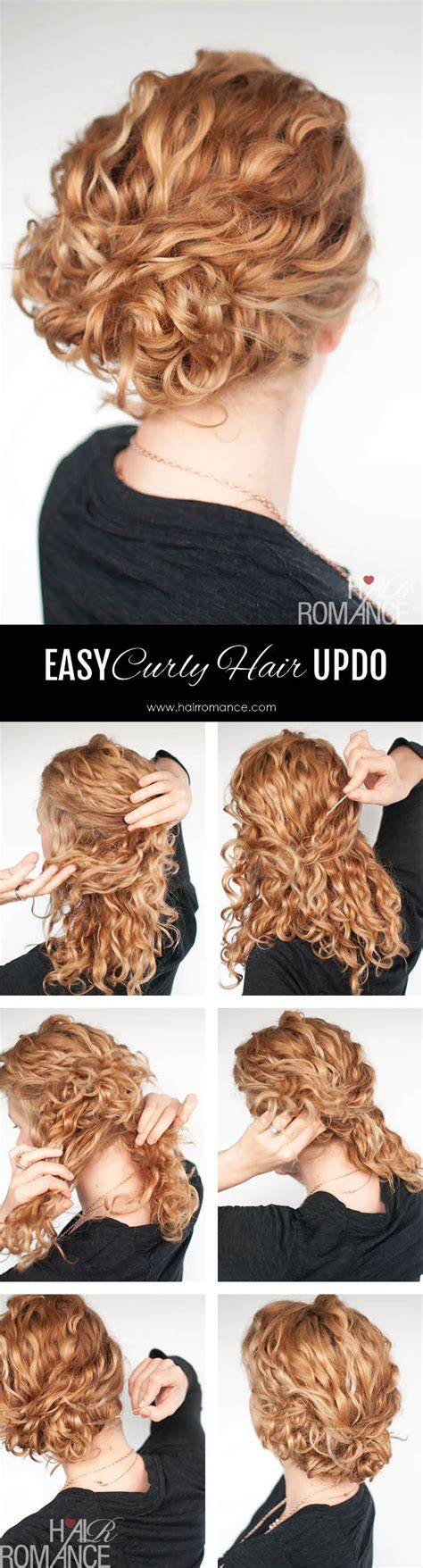 super easy updo hairstyle tutorial  curly hair hair romance