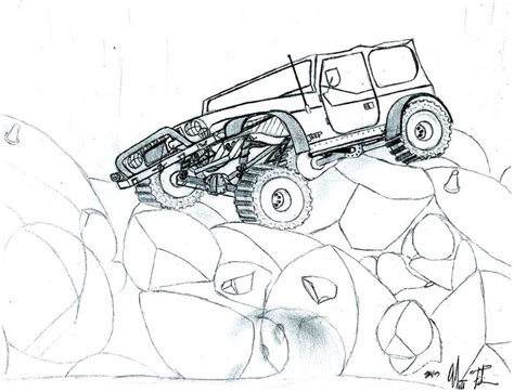 lifted jeep wrangler coloring page coloring pages