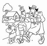 Gadget Inspector Penny Pages Walking Dog Coloring Printable Drawing Kids Colouring Cartoon Choose Board Getdrawings sketch template
