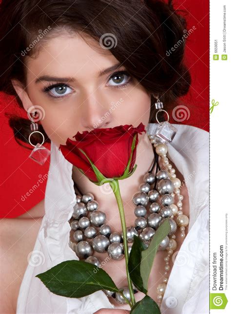 woman smelling rose stock image image of thirties woman 6659051