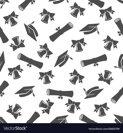 graduate seamless pattern  student cap vector image