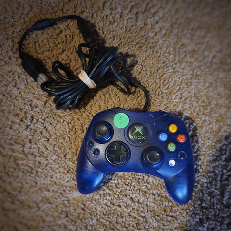 original xbox translucent blue controller picked    gamecollecting