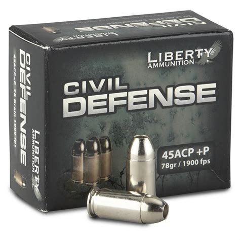 liberty civil defense  acp hp  grain  rounds   acp ammo  sportsmans guide