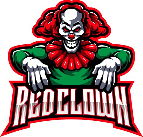 red clown sport mascot logo design  visink thehungryjpegcom